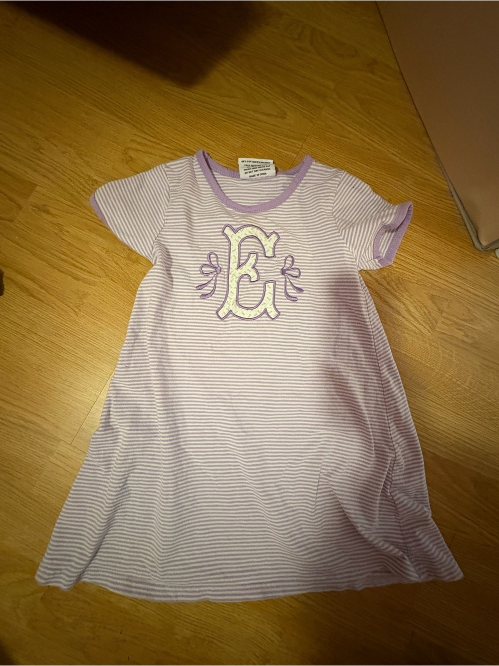 Jelly Beans Lavender and White Striped Casual Girls Dress